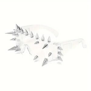 Goth Emo Punk Cyberpunk Spiked Glasses Shades - Clear